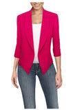 Spring and autumn long sleeve solid color cardigan irregular hem Blazer women's office work clothes