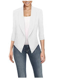 Spring and autumn long sleeve solid color cardigan irregular hem Blazer women's office work clothes
