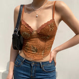 22 Style Y2k Crop Top Cyber Women Lace 90s Aesthetic E Girl See-through Corest Sexy Sleeveless Tunics Punk Halter Tops Summer