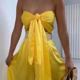 Summer Satin Jumpsuits Sexy Bodycon Rompers Womens Wide Leg Pant Jumpsuit Elegant Outfit Party Wear