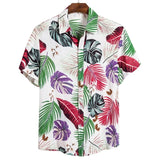 Summer Pure Cotton Mens Hawaiian Shirt Printed Short Sleeve Big Us Size Hawaii Flower Beach Floral Patterns