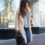 Autumn winter jacket female coat solid color fleece coats casual outerwear warm soft cardigan fur jackets female clothes