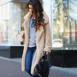 Autumn winter jacket female coat solid color fleece coats casual outerwear warm soft cardigan fur jackets female clothes