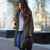 Autumn winter jacket female coat solid color fleece coats casual outerwear warm soft cardigan fur jackets female clothes