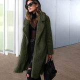 Autumn winter jacket female coat solid color fleece coats casual outerwear warm soft cardigan fur jackets female clothes
