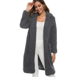 Autumn winter jacket female coat solid color fleece coats casual outerwear warm soft cardigan fur jackets female clothes