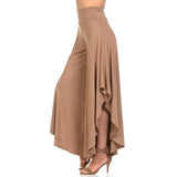 Irregular Ruffles Wide Leg Pants Women High Waist Pleated Pants Femme Fashion Sexy Casual Loose Streetwear Big Flare Trousers