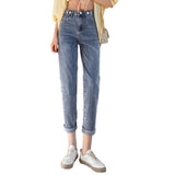 White Women's Jeans Korean Fashion High Waist Straight Skinny Casual Denim Trousers Trend Vintage Female Pants Spring New