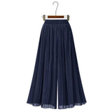 Fashion High Waist Loose Pleated Chiffon Wide-Leg Pants Spring New Women's Large Size Lightweight Breathable Flared Trousers