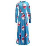 Vintage Floral Print Short Sleeve Long Dress Summer Casual Slim Women New Elegant Belt Bodycon Party Robe Holiday Maxi Vestidos