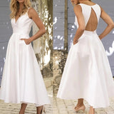 New High Quality White Dresses For Female Clothing  Summer Sexy Backless Women Dress Party And Wedding Elegant Lady Vestidos