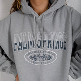 Nukty Letter Print Sweatshirt Vintage Women Hoodies Gray Cotton Warm Fleece Winter Pullovers Autumn New Casual Streetwear Girls