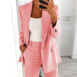 Single Button Blazer Jacket Women Long Sleeve Solid Color Jacket Autumn Elegant Tops Office Lady Slim Blazer Suit Outerwear