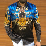 Nukty Casual Loose Turn-down Collar Mens Shirts Vintage Printing Button Short Sleeve Tops Summer Men Clothing Fashion Streetwear