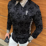Nukty Casual Loose Turn-down Collar Mens Shirts Vintage Printing Button Short Sleeve Tops Summer Men Clothing Fashion Streetwear