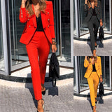 New Women's Commuter Suit Pants Red Suit Jacket Pants Office Suit Ladies Suit Ladies Suit Suit Jacket with Pants 2 Piece Se
