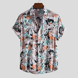 Fashion Mens Hawaiian Beach Shirts Summer New Short Sleeve Floral Print Tropical Aloha Shirts Holiday Vacation Clothing