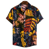 Fashion Mens Hawaiian Beach Shirts Summer New Short Sleeve Floral Print Tropical Aloha Shirts Holiday Vacation Clothing