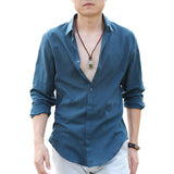 chemise homme masculina Cotton Linen Shirts Man Summer White Shirt Social Gentleman mens shirts Ultra  Casual-shirt British