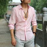chemise homme masculina Cotton Linen Shirts Man Summer White Shirt Social Gentleman mens shirts Ultra  Casual-shirt British