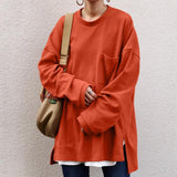 Stylish Women Sweatshirt Autumn Long Sleeve Split Hoodies Tops ZANZEA Spring High Low Solid Pullover Oversized Loose Shirt Tunic