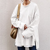 Stylish Women Sweatshirt Autumn Long Sleeve Split Hoodies Tops ZANZEA Spring High Low Solid Pullover Oversized Loose Shirt Tunic