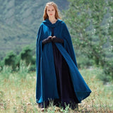 Women Winter Maxi Hooded Cape Coat Vintage Elegant Chic Shawl Loose Long Hooded Cloak Cape Ponchos Womens Wrap Coat