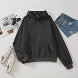 Oversized Hooded Sweatshirts Women Black Hoodie Women's Sweatshirt Hoodies Ladies Long Sleeve Casual Warm Pullover Clothes