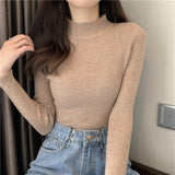 Women Pullovers Sweater Autumn Winter Turtleneck Knitted Sweater Women Tops Long Sleeve Short Slim Sweater Girls