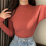 Women Pullovers Sweater Autumn Winter Turtleneck Knitted Sweater Women Tops Long Sleeve Short Slim Sweater Girls