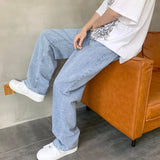 Summer thin men jeans men's fashion famous brand versatile loose straight Summer pants clothes streetwear hiphop denim