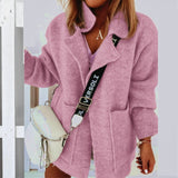 Autumn Winter Women Casual Outerwear Elegant Gradient Long Sleeve Loose Jacket Cardigan Fashion Turn-down Collar Twist Overcoat