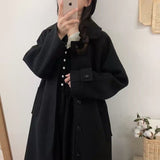 CMAZ Student Woolen Coat Women's Mid-Length Autumn and Winter New Korean Style