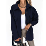 Autumn Winter Women With Belt Woolen Jacket Coat Outerwear Fashion Vintage Solid Loose Pockets Button Long Sleeve Outwear