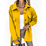 Autumn Winter Women With Belt Woolen Jacket Coat Outerwear Fashion Vintage Solid Loose Pockets Button Long Sleeve Outwear