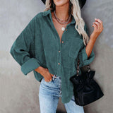 Nukty Autumn Corduroy Jacket Women Overshirt Shirt Jackets For Women Button Leopard Jacket Coat Women Female
