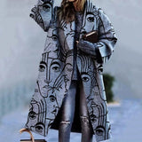 Autumn Winter Long Sleeve Pocket Green Outwear Casual Loose Blend Wool Long Overcoat Women Vintage Button Cardigan Tops Jackets