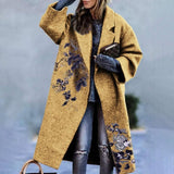 Autumn Winter Long Sleeve Pocket Green Outwear Casual Loose Blend Wool Long Overcoat Women Vintage Button Cardigan Tops Jackets