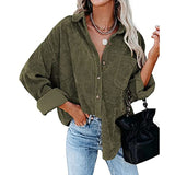 Nukty Autumn Corduroy Jacket Women Overshirt Shirt Jackets For Women Button Leopard Jacket Coat Women Female