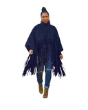 Plus Size Fringe Tassel Tops Women Winter Clothes Turtleneck Pullovers Long Sleeve Harajuku Y2k Loose Oversized Sweatshirts 5XL