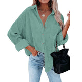 Nukty Autumn Corduroy Jacket Women Overshirt Shirt Jackets For Women Button Leopard Jacket Coat Women Female