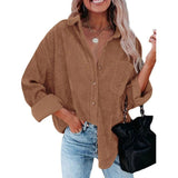 Nukty Autumn Corduroy Jacket Women Overshirt Shirt Jackets For Women Button Leopard Jacket Coat Women Female