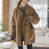 Trench Coat For Women Autumn And Winter New Korean Style High-end Cashmere Coat Women's Mid-length Loose Woolen Overcoat