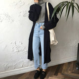 Autumn/winter Lazy Style Sweater Coat Cardigan Women New Loose Outer Wear Medium and Long Knee Knitted Top
