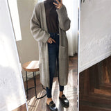 Autumn/winter Lazy Style Sweater Coat Cardigan Women New Loose Outer Wear Medium and Long Knee Knitted Top