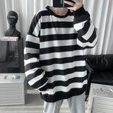 Nukty Autumn Spring Striped White Hoodies Sweatshirt For Men's  Loose Hip Hop Punk Pullover Streetwear Casual Fashion Clothes