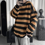 Nukty Autumn Spring Striped White Hoodies Sweatshirt For Men's  Loose Hip Hop Punk Pullover Streetwear Casual Fashion Clothes