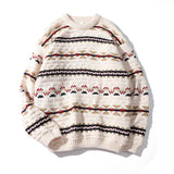 Autumn and Winter New women's Korean Geometric Pattern Embroidery Long-sleeved Oversized Loose Round Neck Knitted  9
