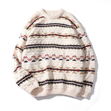 Autumn and Winter New women's Korean Geometric Pattern Embroidery Long-sleeved Oversized Loose Round Neck Knitted  9