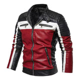 Men's Faux Fur Trench Coat Winter Motorcycle PU Leather Bomber Jacket Men Stand Collar Windbreaker Jackets Slim Warm Outerwear